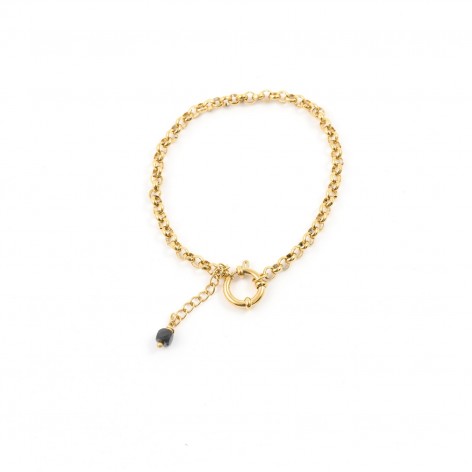 Delicate gold bracelet with protective tourmaline - 1