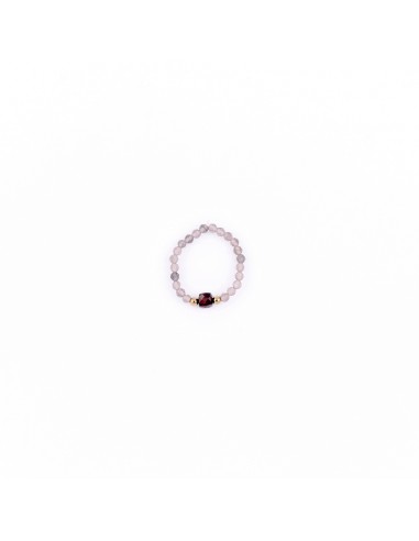Ring made of smoky quartz and garnet - 1