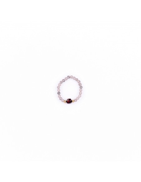 Ring made of smoky quartz and garnet - 1