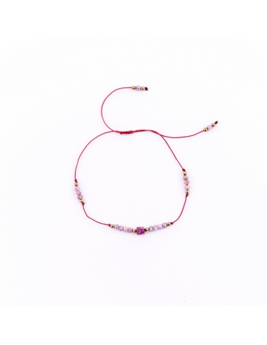 Nobel ruby with ruby stone - bracelet made of natural stones on silky thread - 1
