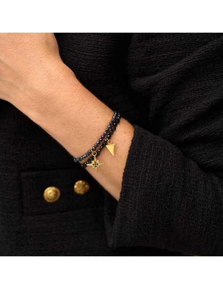 Black sapphire - bracelet made of natural stones - 2
