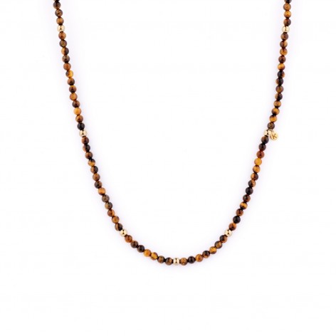Long necklace made of tigers eye - 1