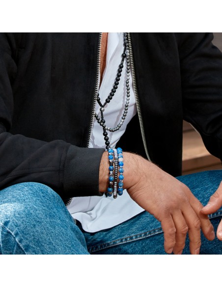 Lapis lazuli - man bracelet made of natural stones KULKA MAN - 2
