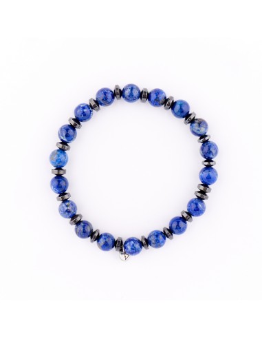 Lapis lazuli with graphite hematite - man bracelet made of natural stones KULKA MAN - 1