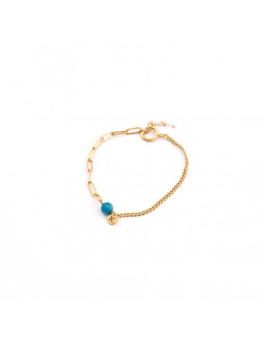 Chain/clip with apatite - gilded bracelet - 1