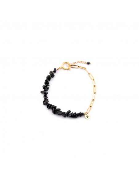 Black Agate - gilded bracelet - 1
