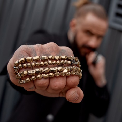 Power gold - set of 4 man bracelet made of natural stones KULKA MAN - 1