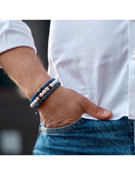 Lapis lazuli on a thread - man bracelet made of natural stones KULKA MAN - 3