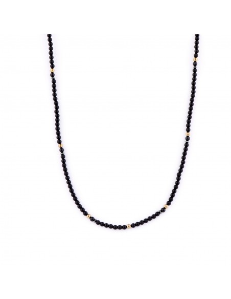 Long man necklace made of onyx (gold) - 1