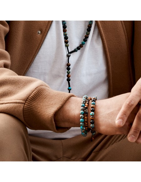 Wisdom and courage - men's bracelet made of natural stones KULKA MAN - 2