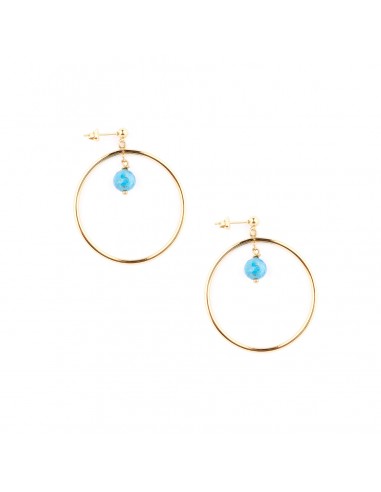 Hoop earrings with blue apatite - 1