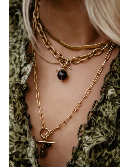 Decorative necklace with smoky quartz - 4