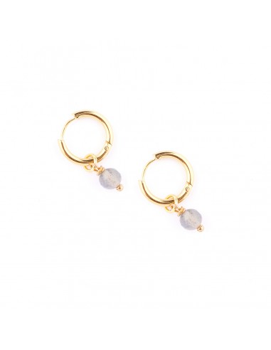 Labradorite - gilded earrings made of stainless steel - 1