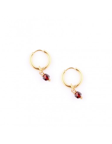 Garnet (cube) - gilded earrings made...