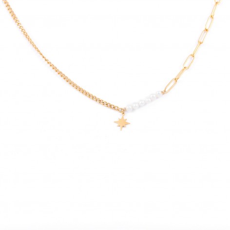 Best-selling necklace with natural pearls and spark - 1