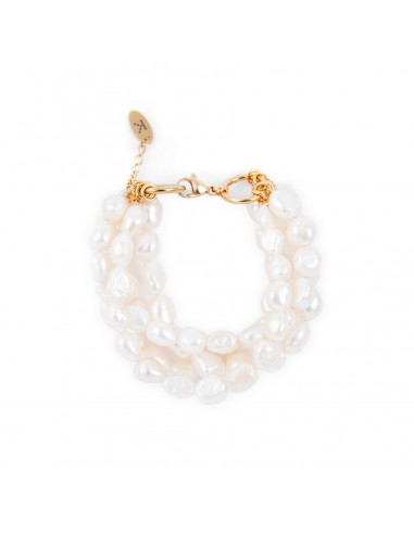 Wide bracelet made of natural pearls - 1