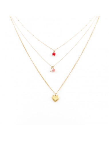 Triple necklace LOVE with a big heart (with possibility of engraver) - 1