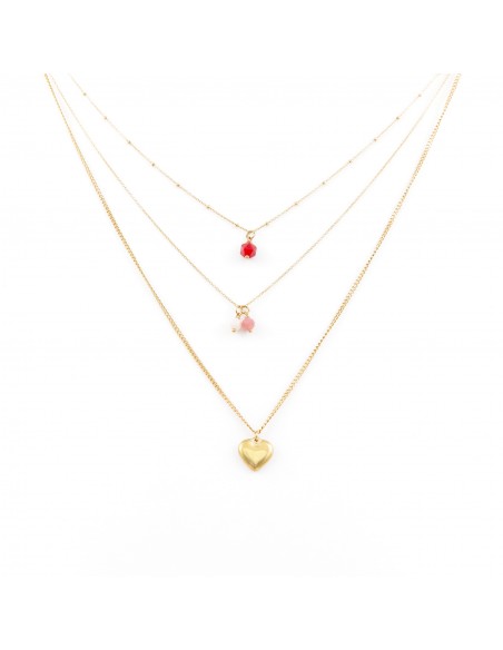 Triple necklace LOVE with a big heart (with possibility of engraver) - 1
