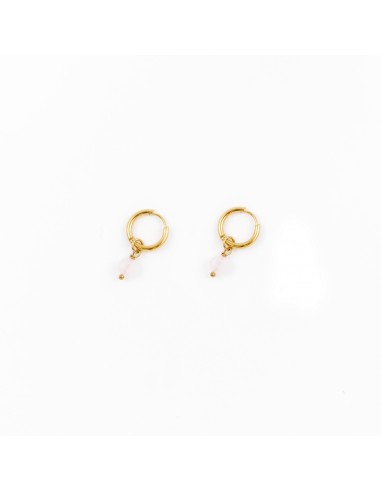 Stone of love - hoop earrings made of gilded stainless steel - 1