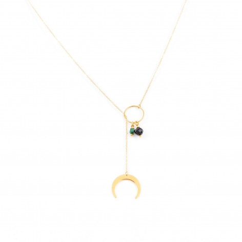 Gilded necklace "Moon" with...